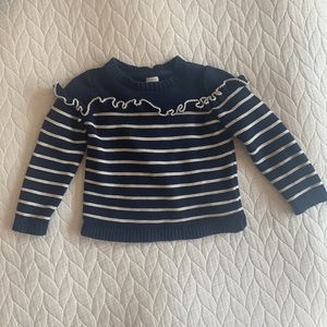 Gap Kids girls striped sweater ruffle detail sz 3